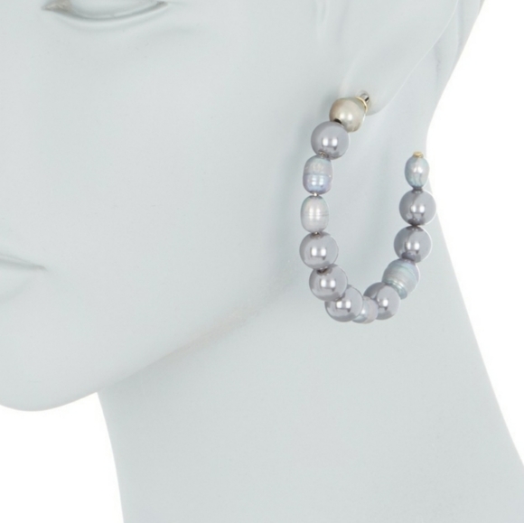 BaubleBar Keshi Pearl Full Hoop Earrings - Picture 3 of 3